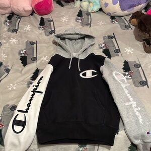 Champion Two-Tone Black and Gray Hoodie